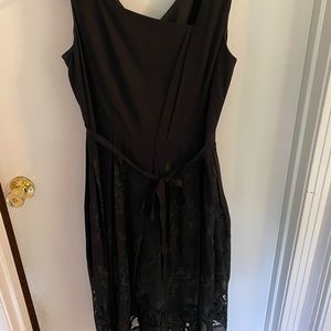 Tahari Lace Overlay MIDI Dress